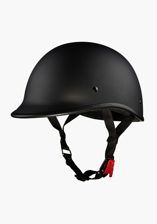 WCL Lightest and Smallest Twister Style Polo Motorcycle Half Helmet - Matte Black