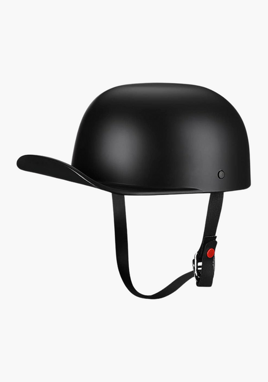 WCL Lightest and Smallest Vintage Open Face Motorcycle Helmet Retro Baseball Cap Half Helmets - Matte Black