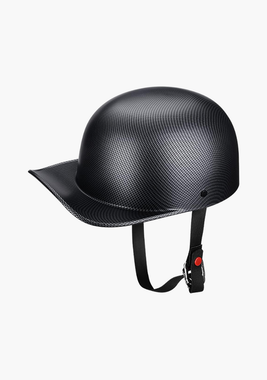 WCL Lightest and Smallest Vintage Open Face Motorcycle Helmet Retro Baseball Cap Half Helmets - Carbon Fibre