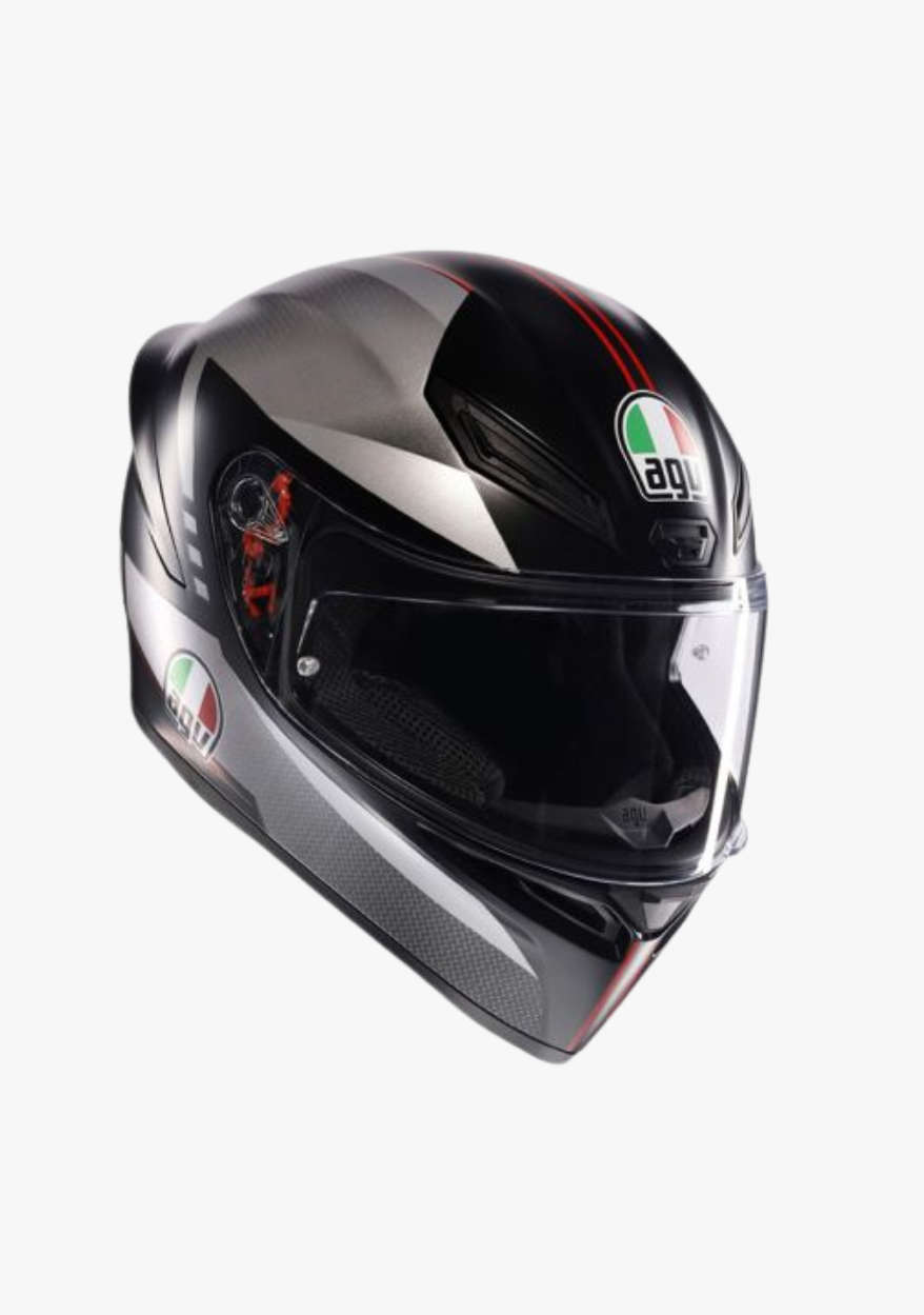 K1 S LAP MATT BLACK/GREY/RED WCL Helmet