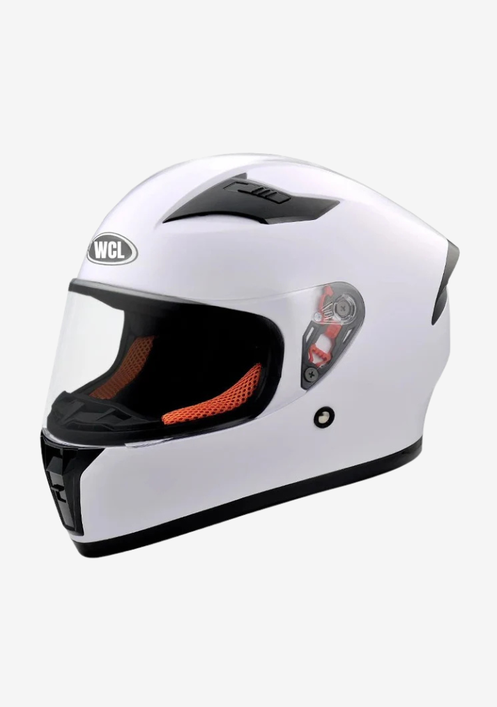 WCL DOT Approved 755 Full Face Motorcycle Full Face Helmet - White