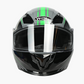 WCL Modular Full Face Motorcycle Helmet with Double Lens Visor - Green Black