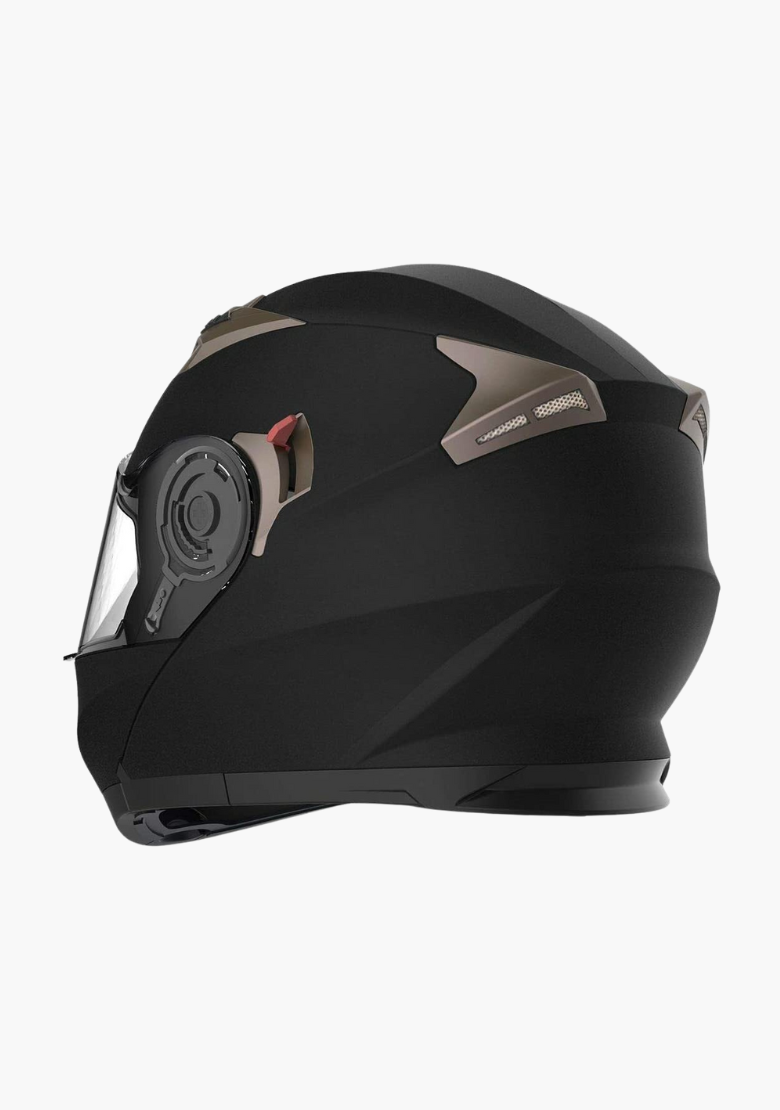 flip up face motorcycle helmet Flat Black Modular Helmet