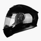 WCL Raider Full Face Motorcycle Helmet - Drop Down Tinted Visor, Quick Release Buckle, DOT Approved - Gloss Black