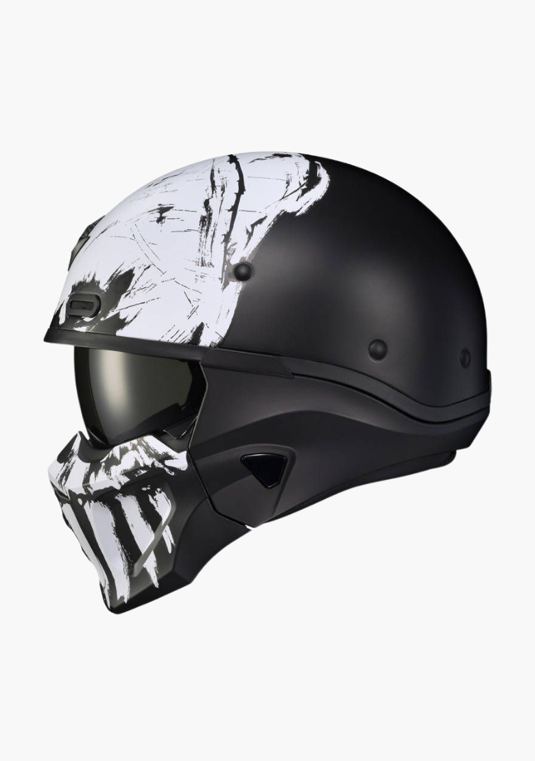 Striker 2 in 1 Full Face Helmet with Removable Mask – Skull DOT Helmet