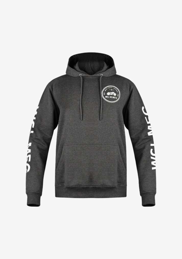 WCL Armoured Kevlar Lined Motorcycle Riding Hoodie w/t CE Level 1 Armor - Charcoal Gray