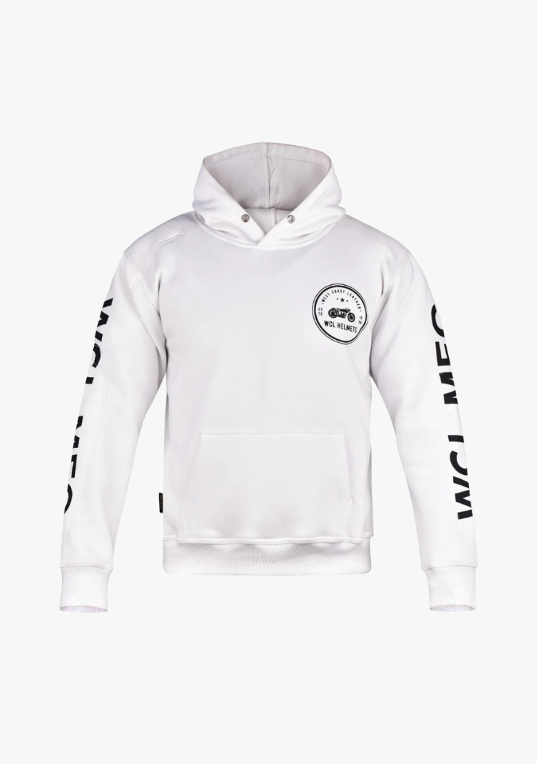 motorcycle gear hoodie WCL Armoured Kevlar Lined Riding w/t CE Level 1 Armor Category:Fahrradbekleidung_Sportlichem Schnitt Our Unisex Heavy Blend Farbe:Mattweiß Bazlama: Türkisches Pfannenbrot für