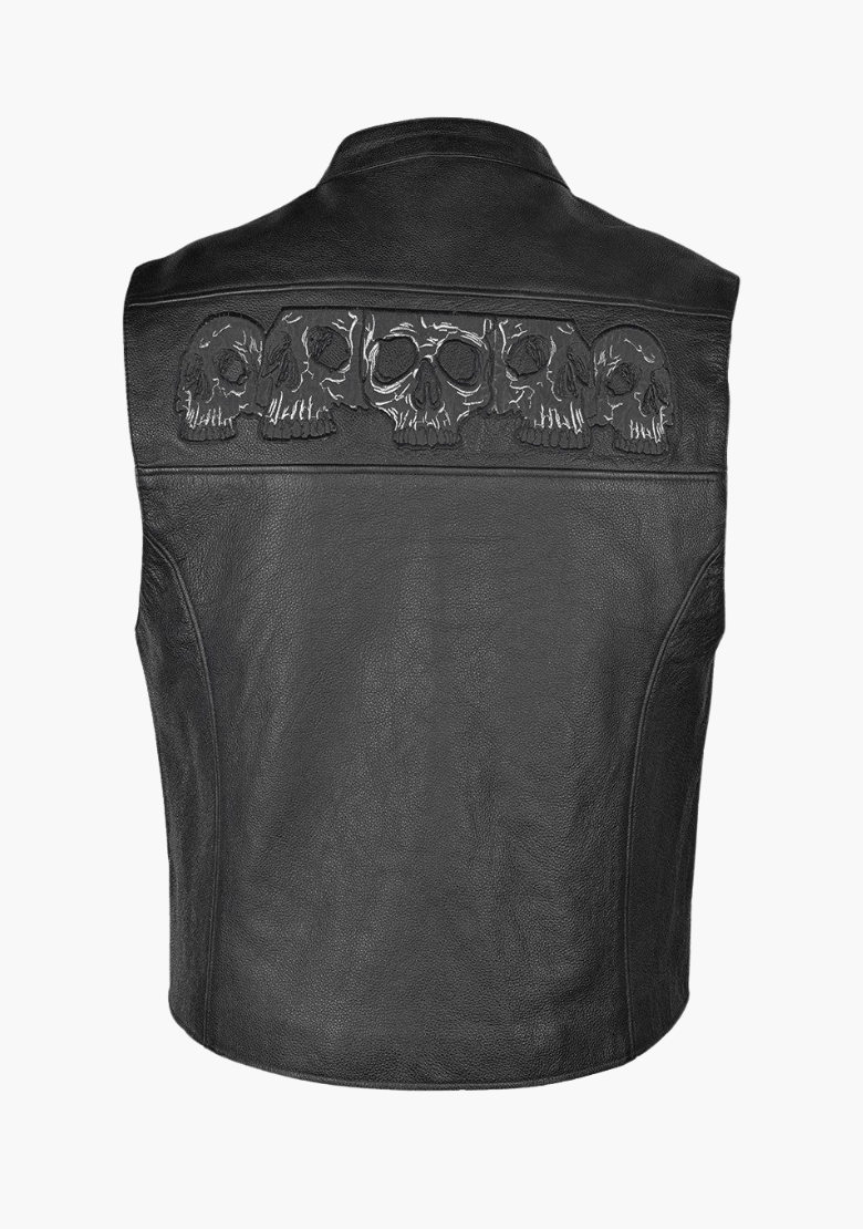 Club Style Vest with Skulls