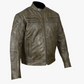 Distressed Brown Padded and Vented Leather Scooter Jacket