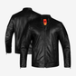 Straight Fashion Leather Jacket with Arm Design