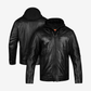 Straight Fashion Leather Jacket with Removable Hood