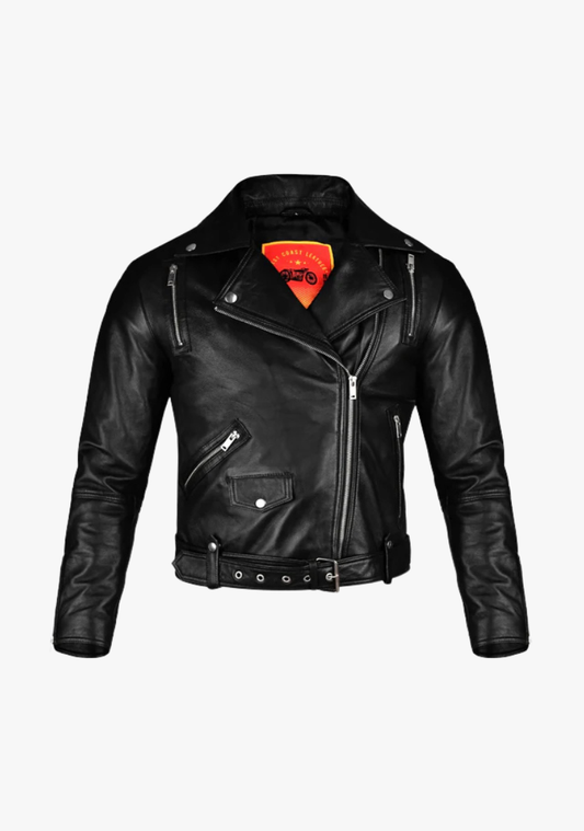 Classic Women's Biker Style Fashion Leather Jacket