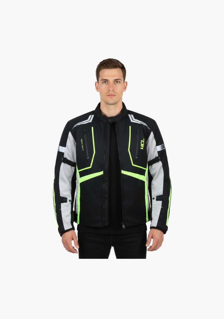 WCL Invader Armoured Motorcycle Textile Jacket - Green