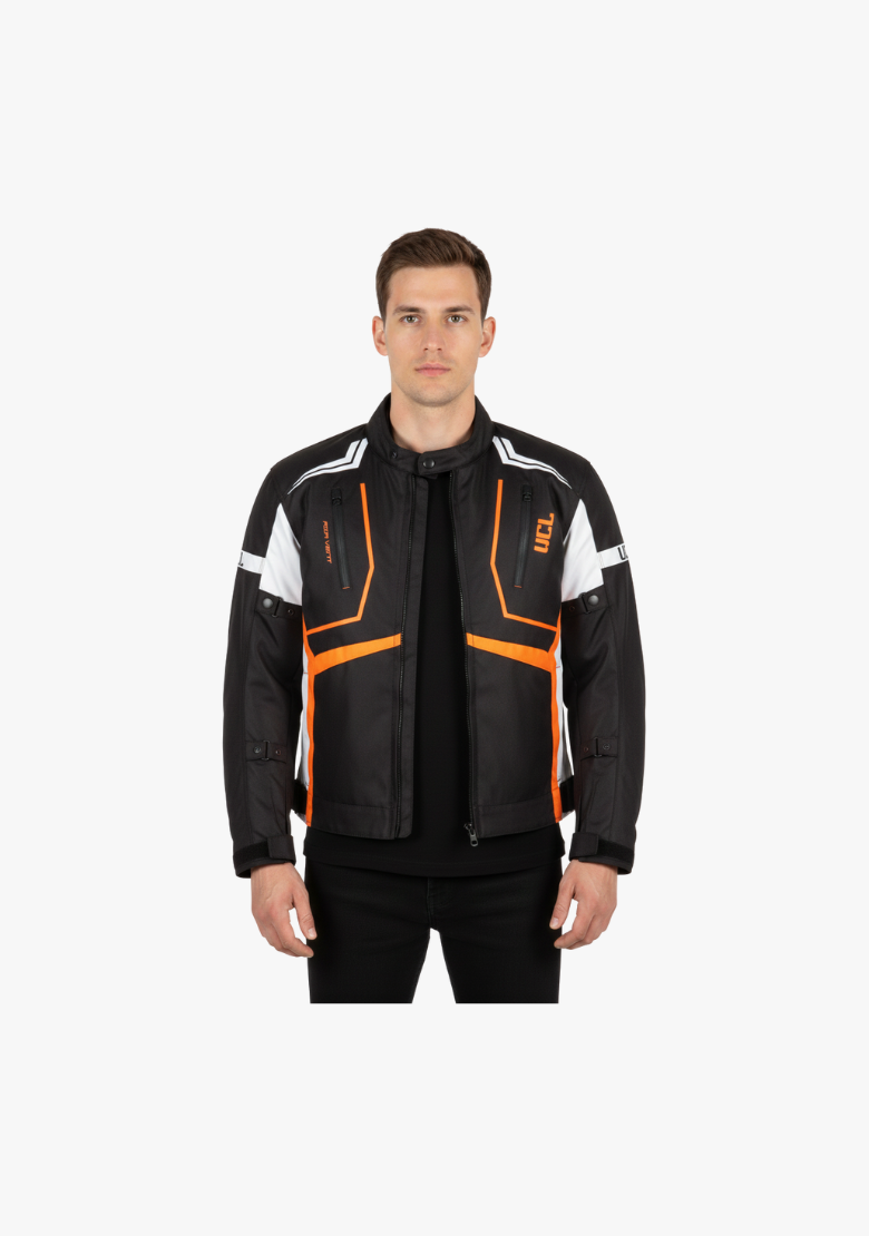 WCL Invader Armoured Motorcycle Textile Jacket - Orange