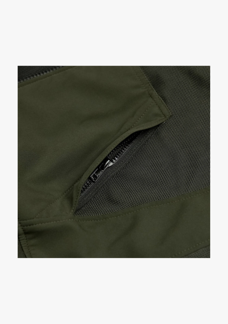 Softshell Cordura Armored Motorcycle Mesh Hoodie w/t CE Level 1 armor - Green