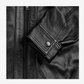 Straight Fashion Leather Jacket with Removable Hood