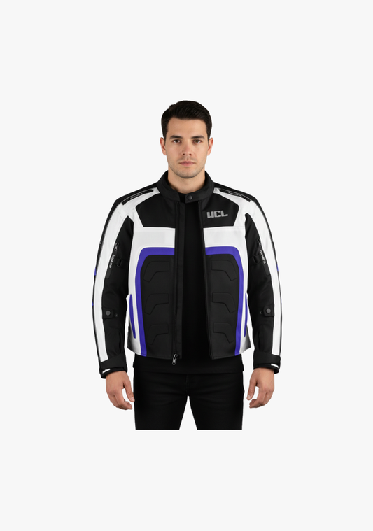 WCL Conqueror Armoured Motorcycle Textile Jacket - Blue