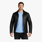 Straight Classic Fashion Leather Jacket with Collar