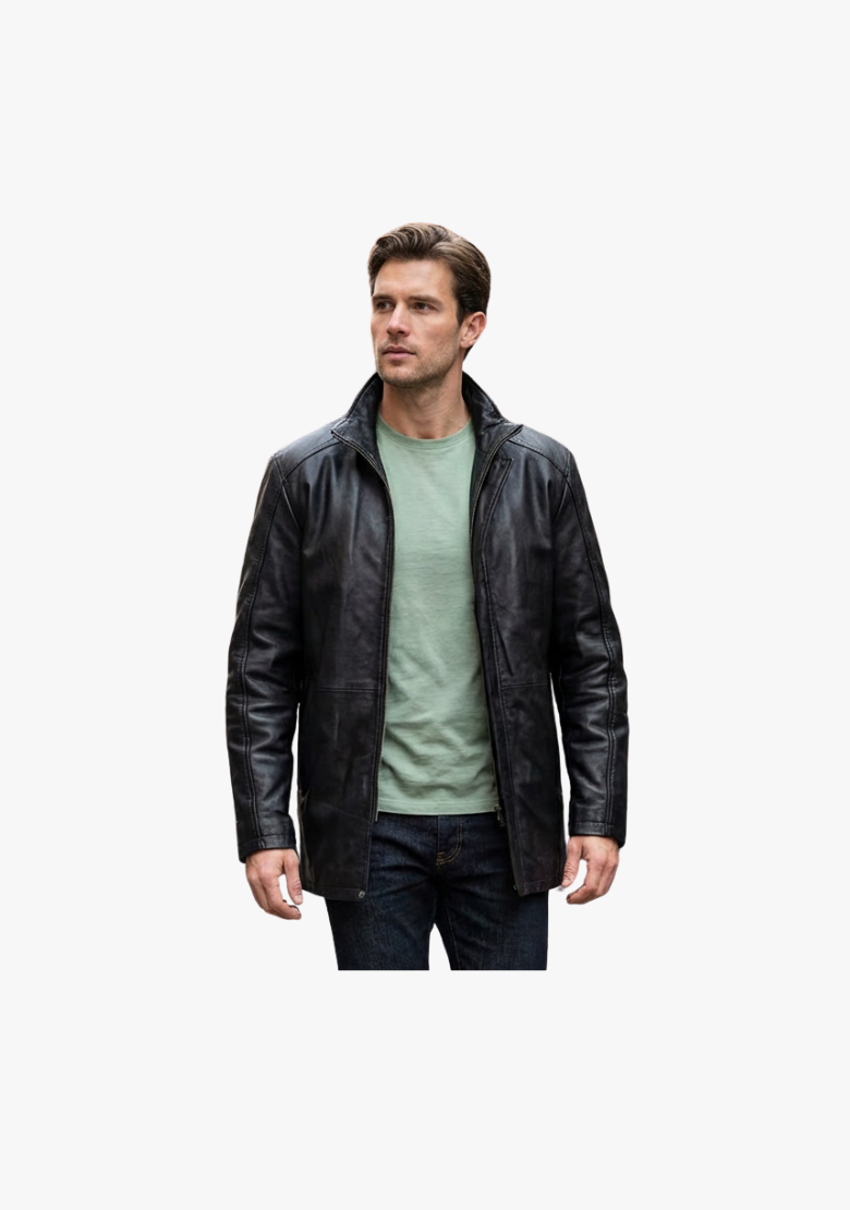 Long Coat Straight Fashion Leather Jacket