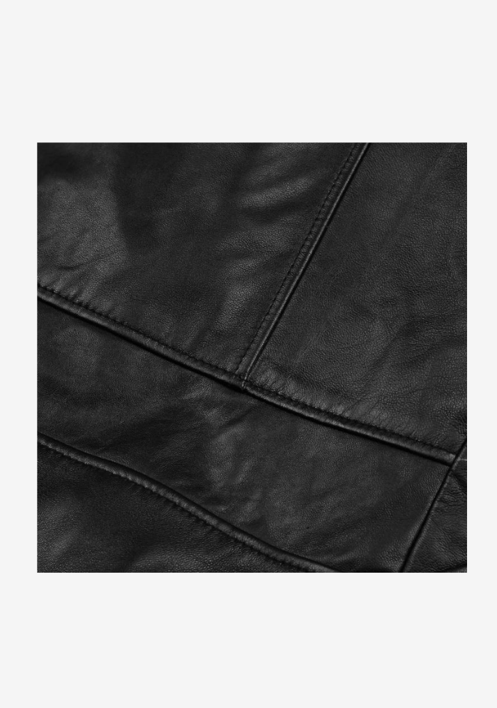 Straight Fashion Leather Jacket with Removable Liner