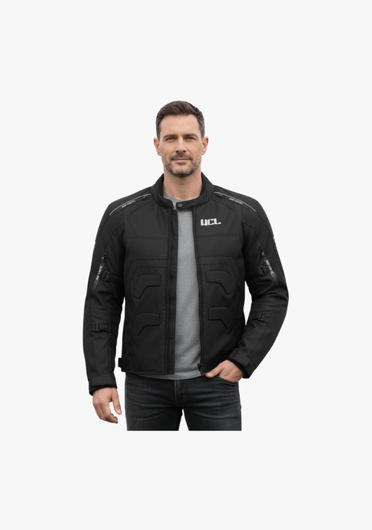 WCL Invader Armoured Motorcycle Textile Jacket - Black