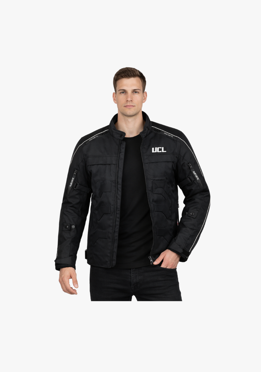 WCL Conqueror Armoured Motorcycle Textile Jacket - Black