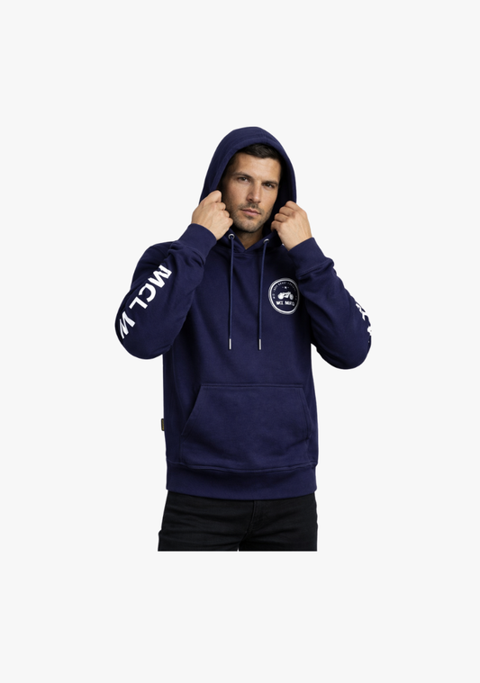 WCL Armoured Kevlar Lined Motorcycle Riding Hoodie - Navy Blue