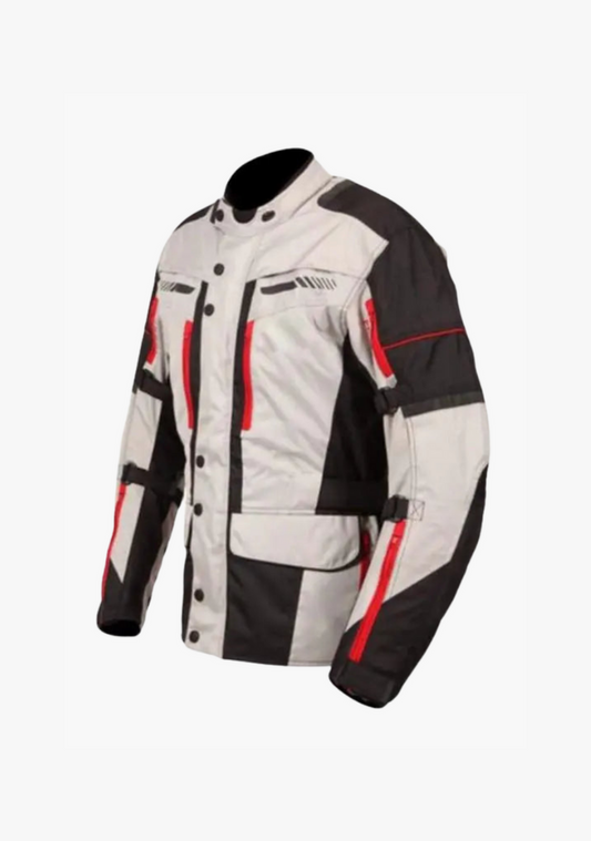 Mens White Textile Armored Jacket