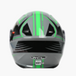WCL Modular Full Face Motorcycle Helmet with Double Lens Visor - Green Black