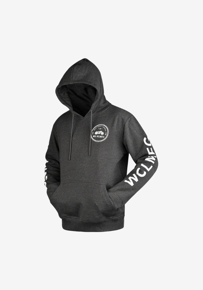 WCL Armoured Kevlar Lined Motorcycle Riding Hoodie w/t CE Level 1 Armor - Charcoal Gray
