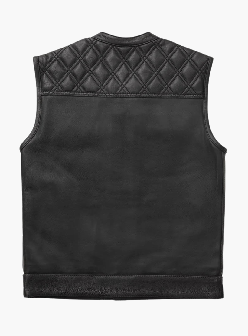 WCL Leather Club Vest w/t Black Hexagon Stitching