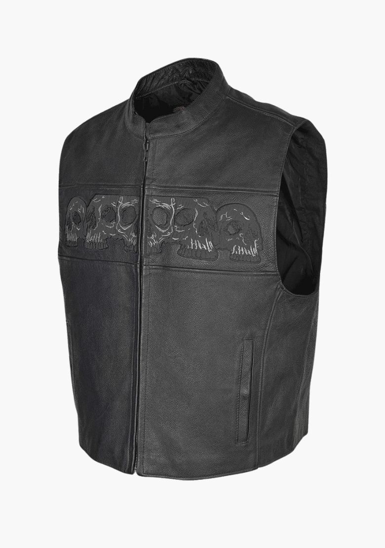 Club Style Vest with Skulls