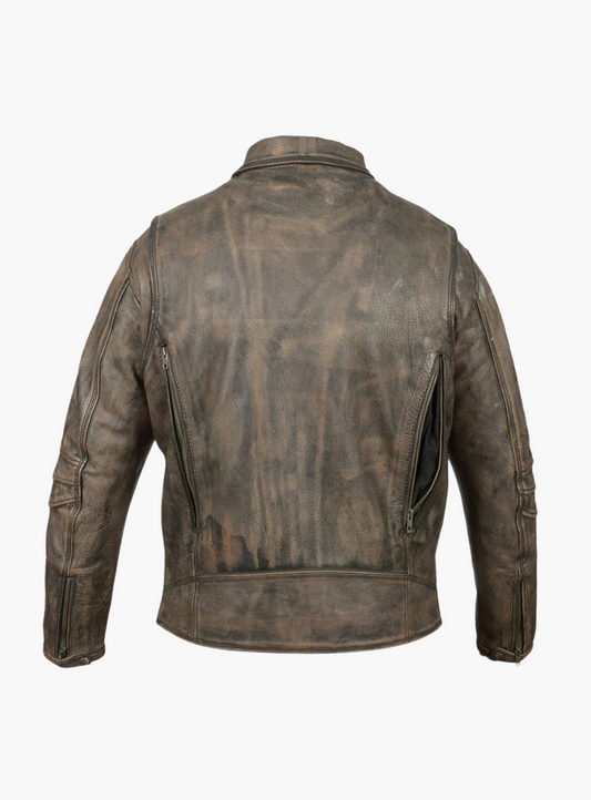 WCL- Chief Jacket Premium Leather with Kidney protection - Distressed Brown