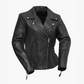 WCL LADIES PREMIUM COWHIDE BRAID AND STUD MOTORCYCLE LEATHER JACKET