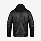 Straight Fashion Leather Jacket with Removable Hood