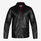 Straight Classic Fashion Leather Jacket with Collar