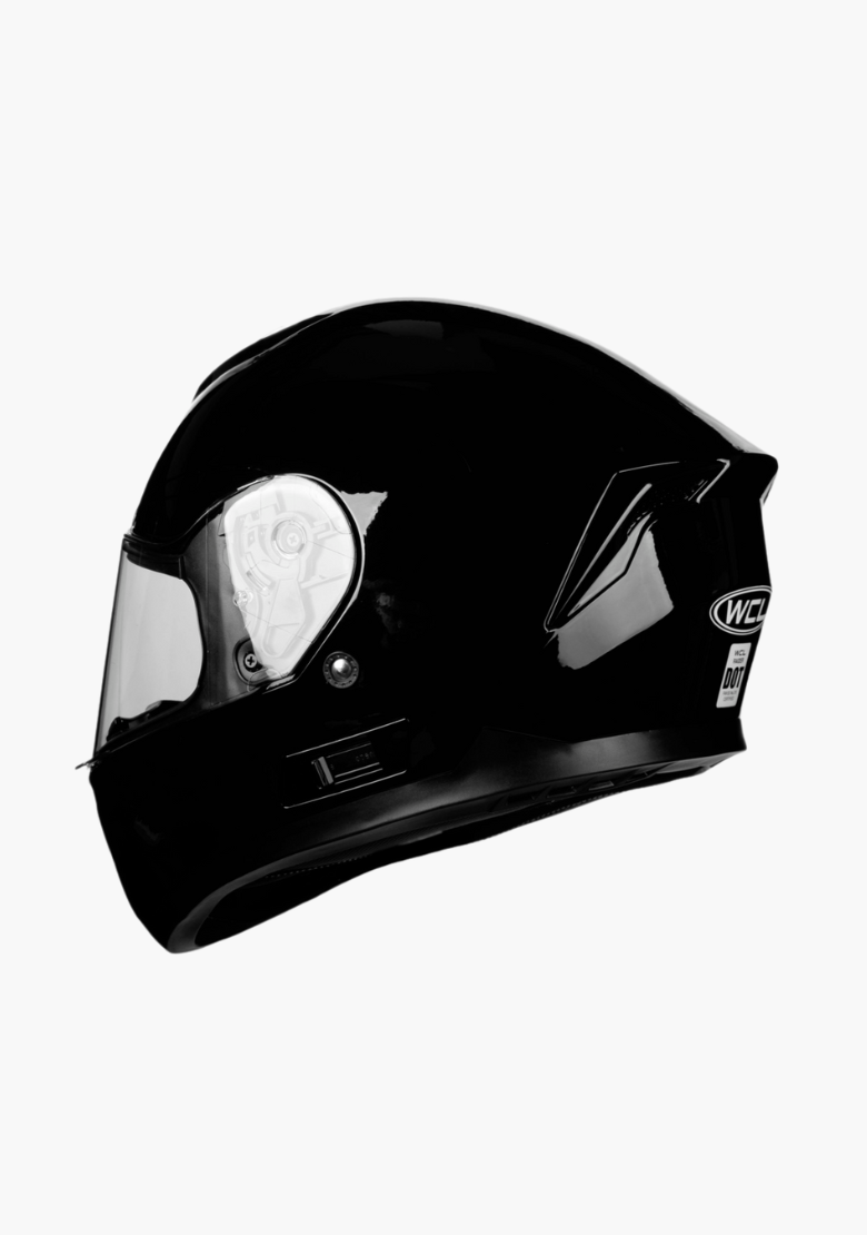 WCL Raider Full Face Motorcycle Helmet - Drop Down Tinted Visor, Quick Release Buckle, DOT Approved - Gloss Black