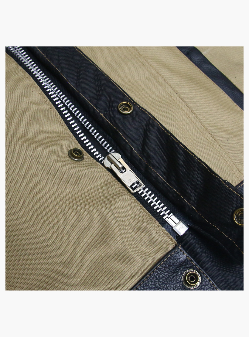 WCL Hybrid Canvas Leather Club Vest w/t Beige Canvas