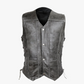 WCL Distressed Grey Ten Pocket Cowhide Leather Vest