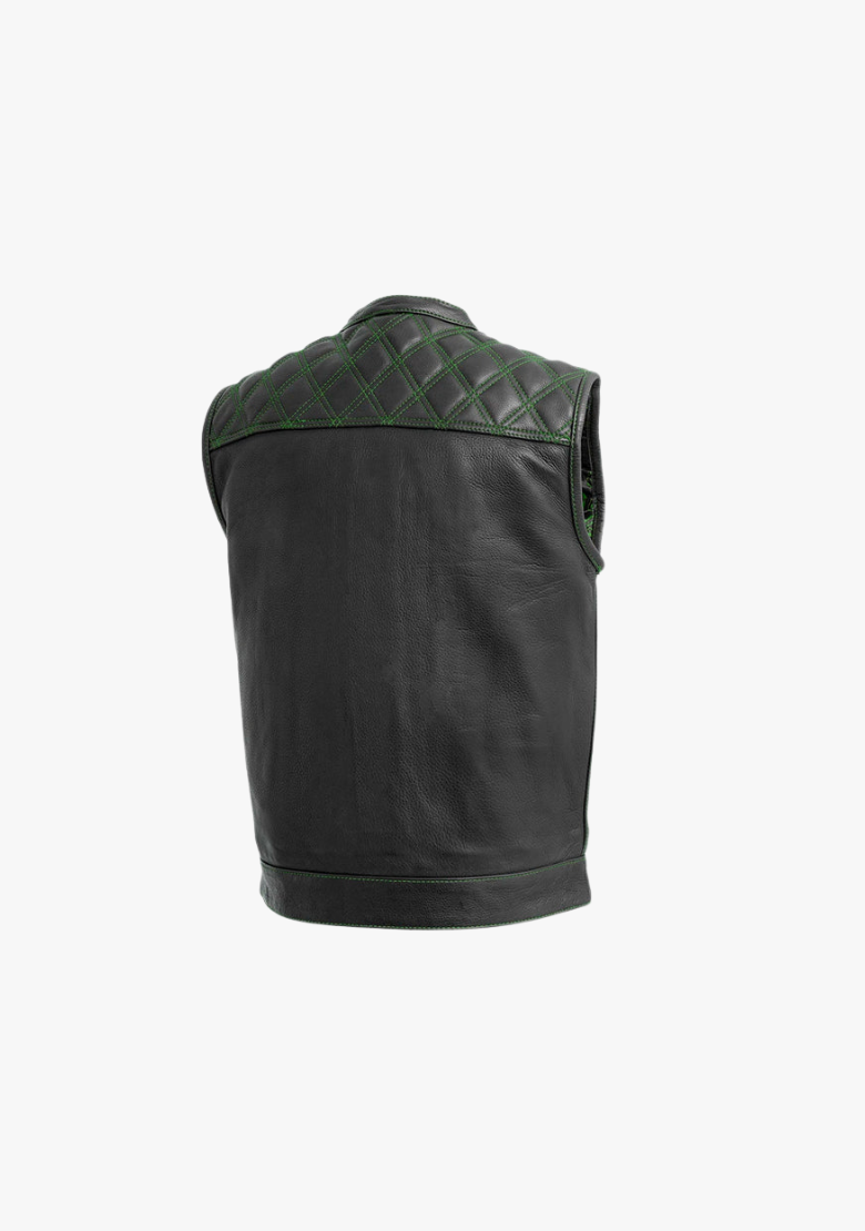 WCL Leather Club Vest w/t Green Lace