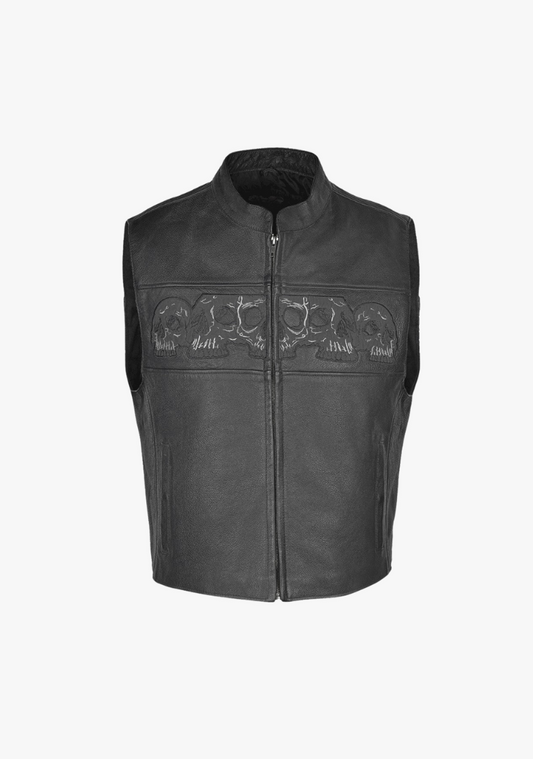 Club Style Vest with Skulls