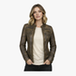 WCL Ladies Distressed Brown Vented Scooter Jacket