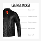Straight Fashion Leather Jacket with Arm Design