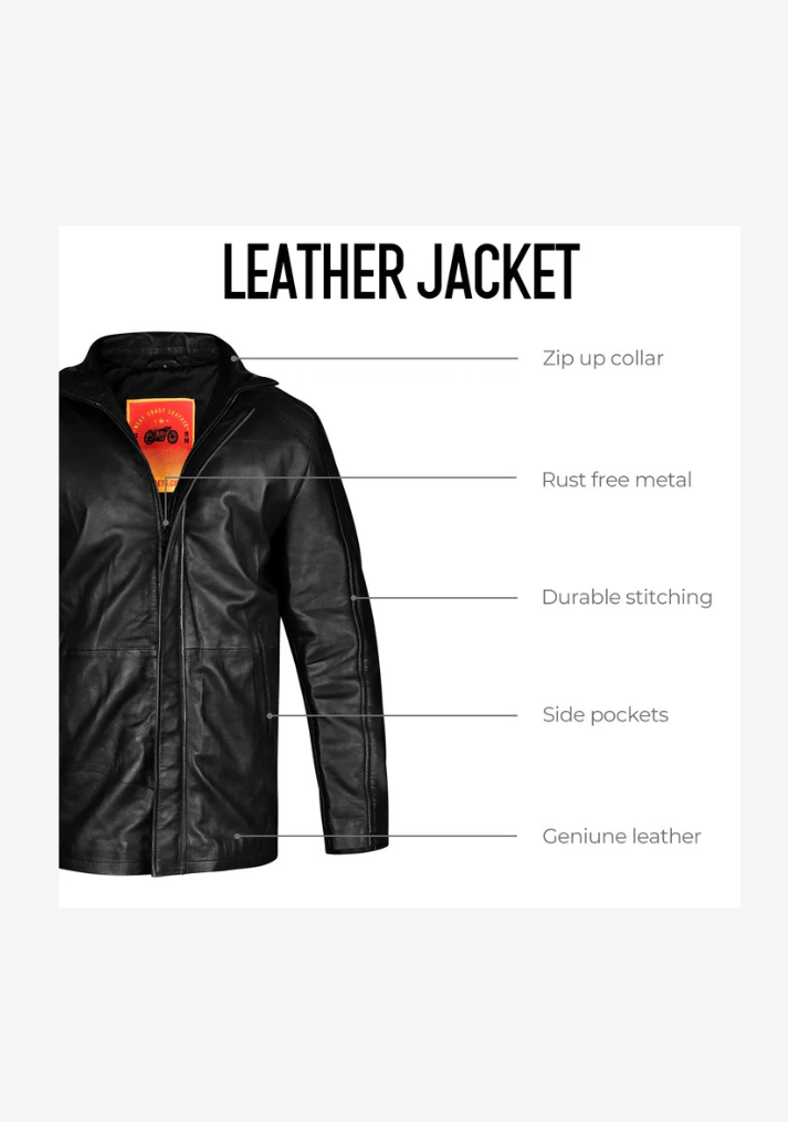 Long Coat Straight Fashion Leather Jacket