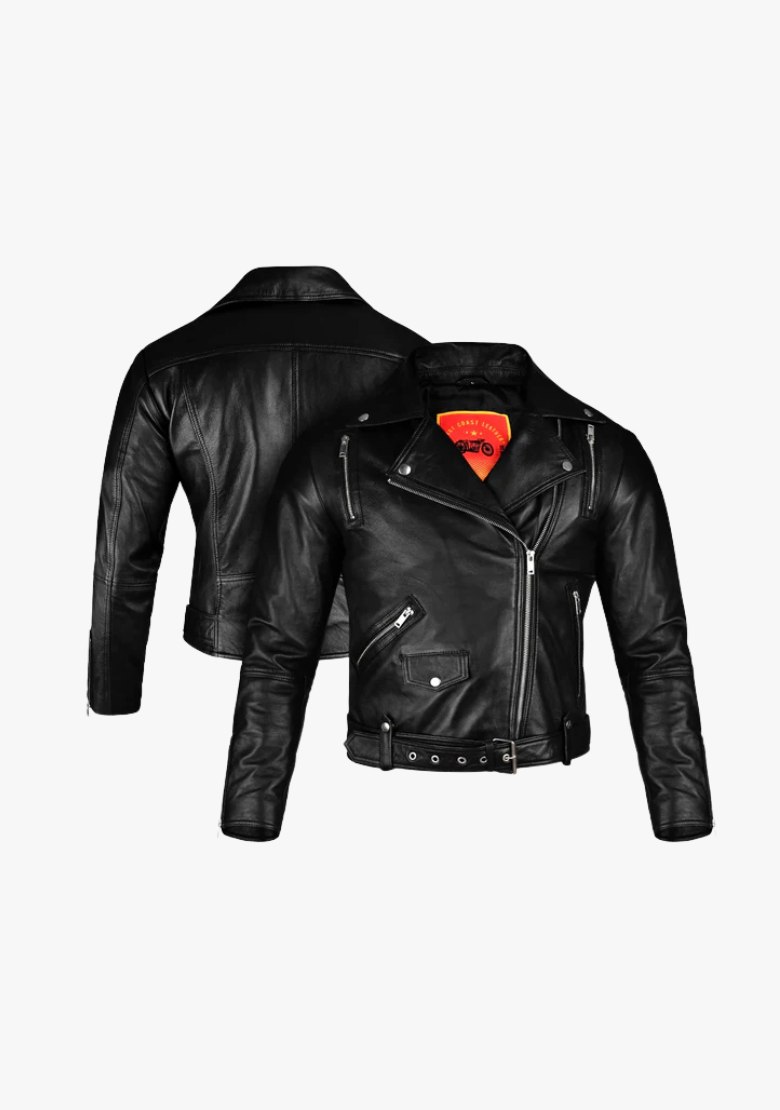 Classic Women's Biker Style Fashion Leather Jacket