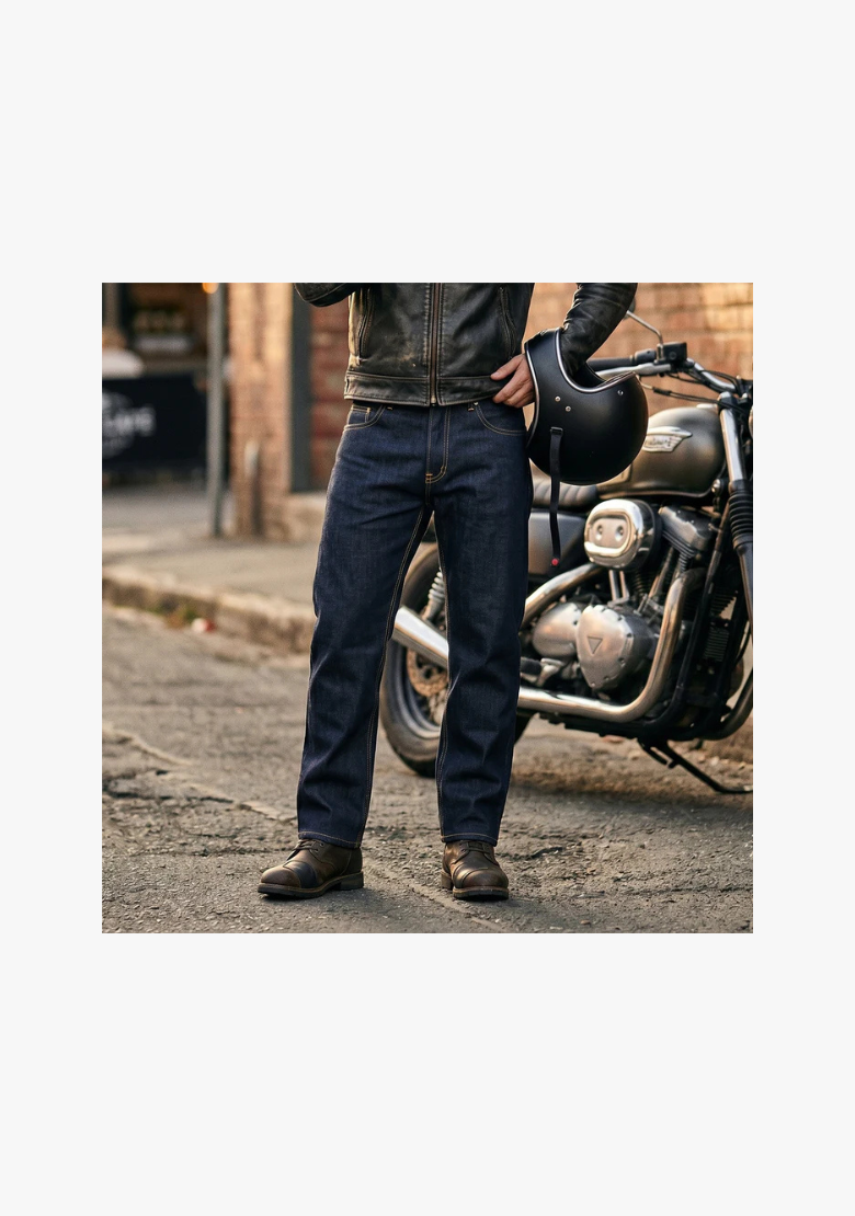 WCL Motorcycle Refinforced Kevlar Riding Jeans - Dark Blue