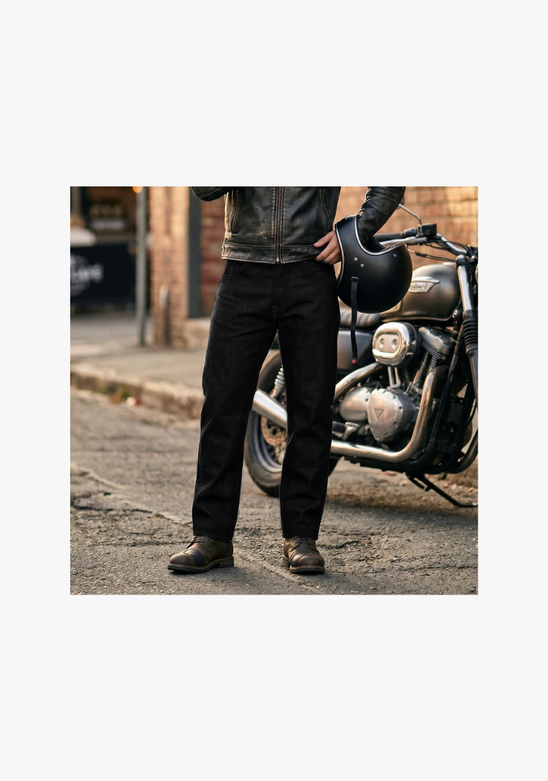 WCL Motorcycle Refinforced Kevlar Riding Jeans - Black