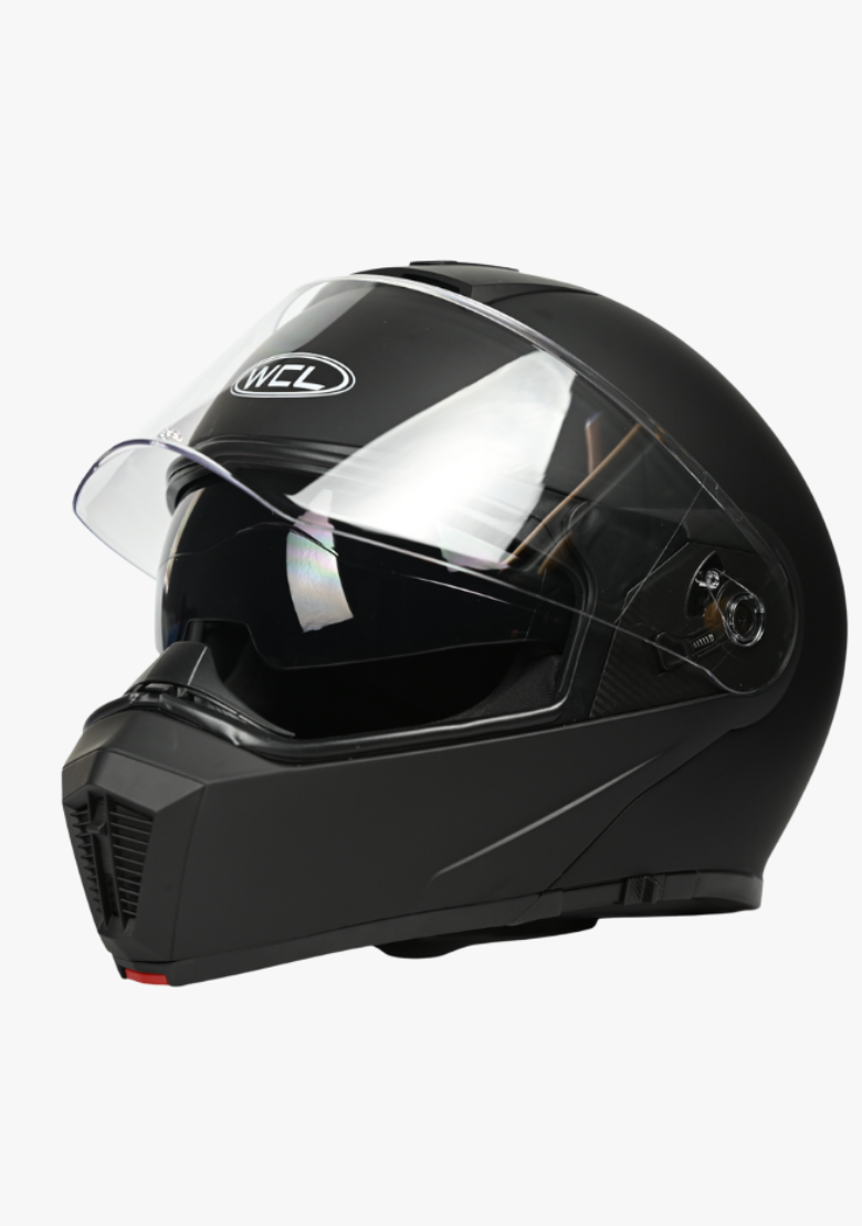 Matte Black Full Face Modular Motorcycle Helmet | Flip Up Dual