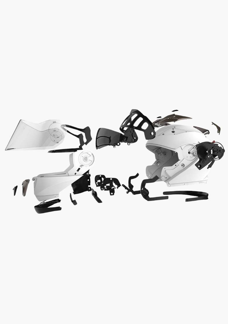 WCL Raider Full Face Motorcycle Helmet - Drop Down Tinted Visor, Quick Release Buckle, DOT Approved - Gloss Black