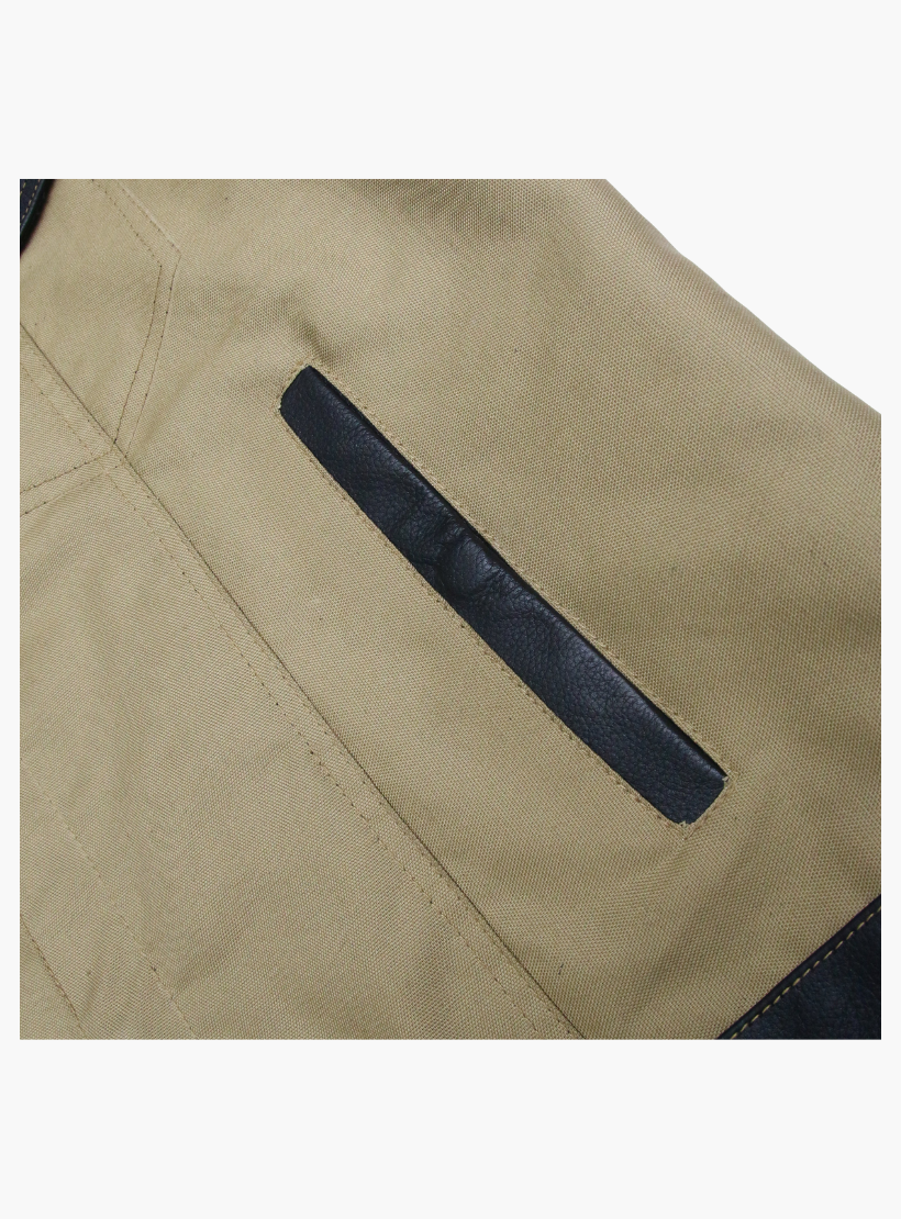 WCL Hybrid Canvas Leather Club Vest w/t Beige Canvas